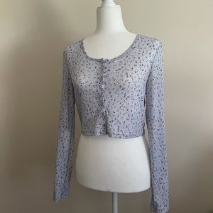 SHEIN Blue/Floral Crop Top